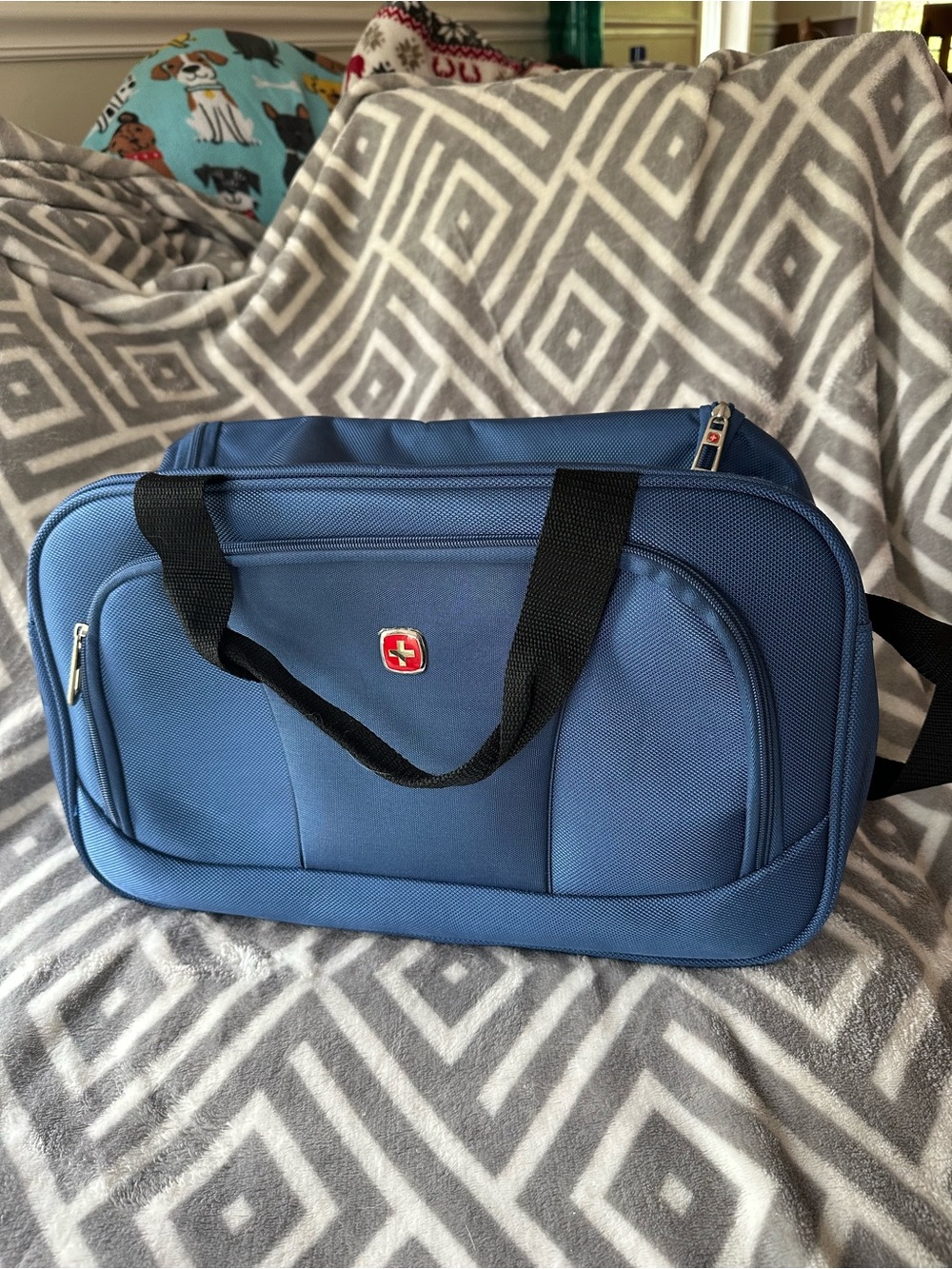 SwissGear Blue Duffel Bag with Black Straps